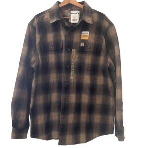 Carhartt Mens Workwear Plaid Flannel Shirt Size L Outdoor Grunge Gorpcore Hiking